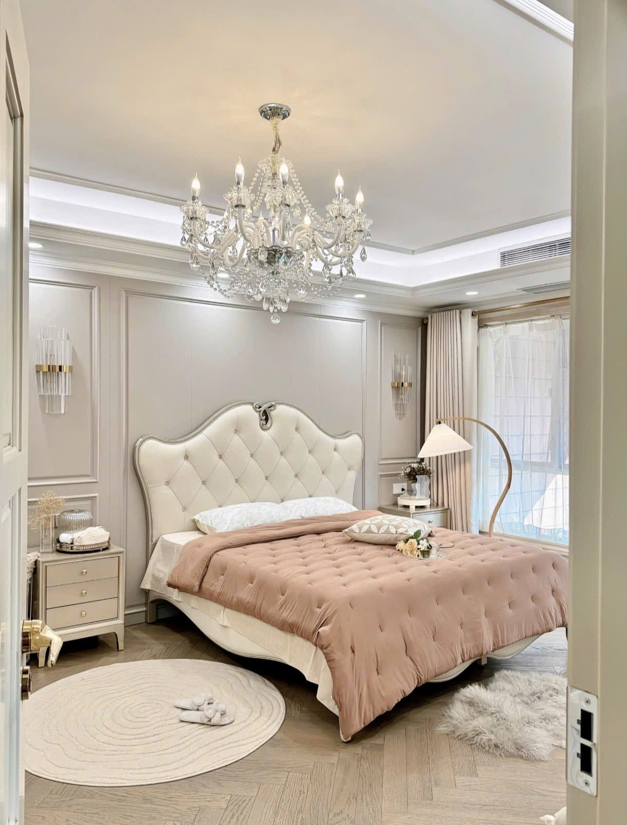  Giường Gỗ Bọc Nệm Geneviève Phong Cách Pháp Rubies House 