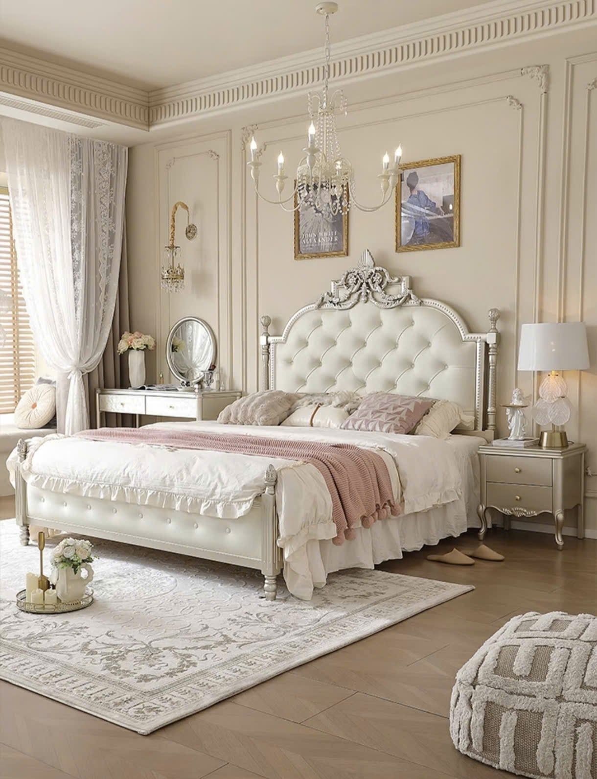  Giường Gỗ Bọc Nệm Céleste Phong Cách Pháp Rubies House 