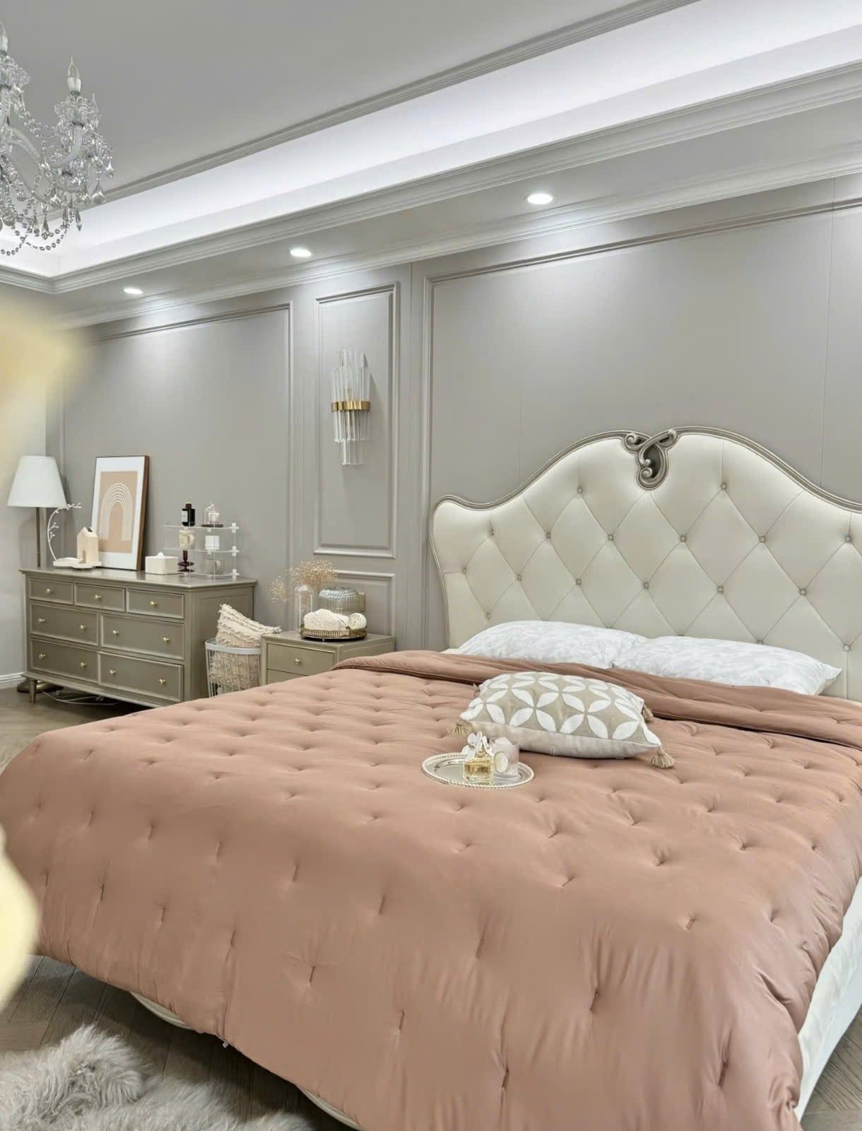  Giường Gỗ Bọc Nệm Geneviève Phong Cách Pháp Rubies House 