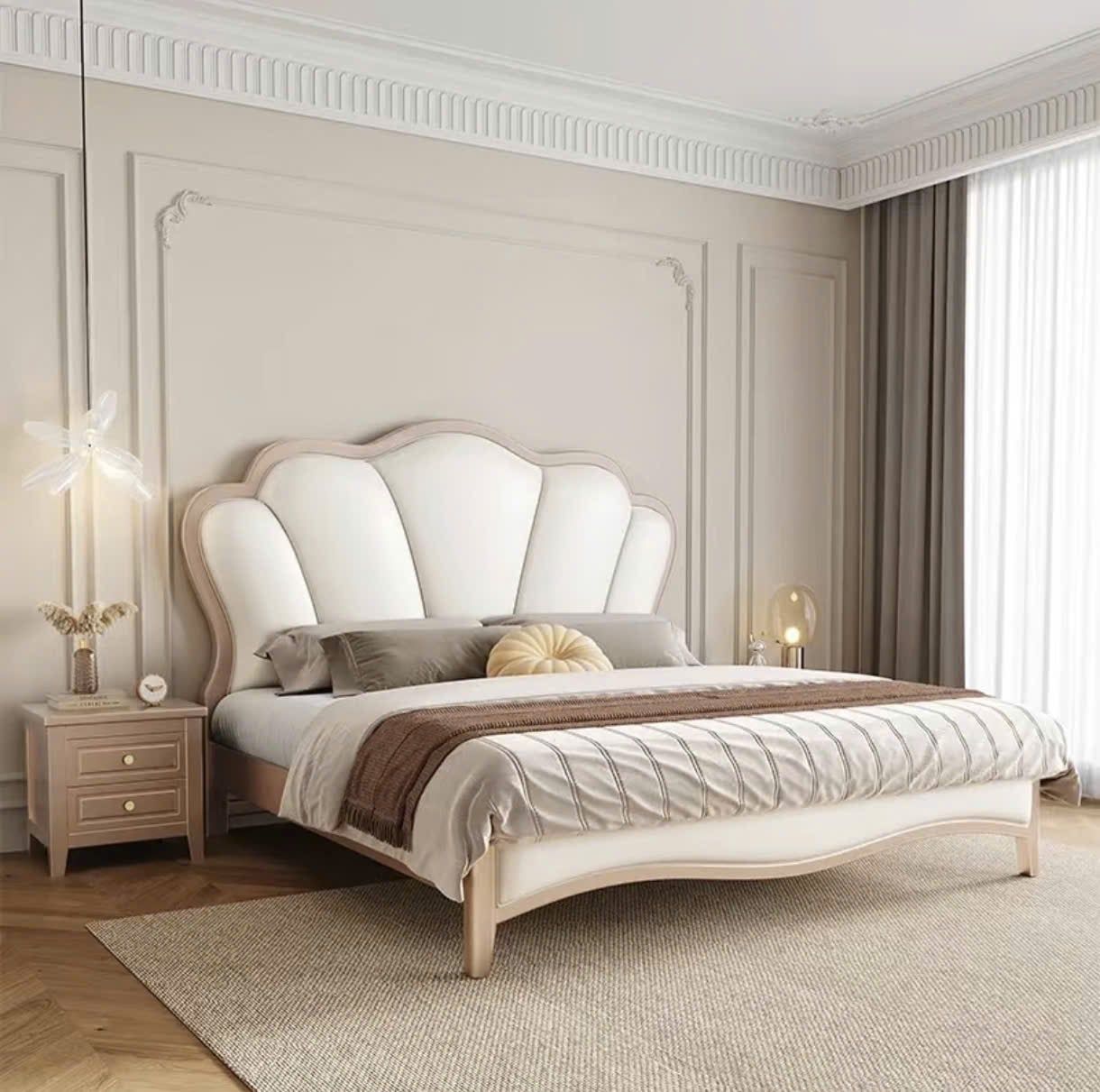  Giường Gỗ Bọc Nệm Valentine Phong Cách Pháp Rubies House 