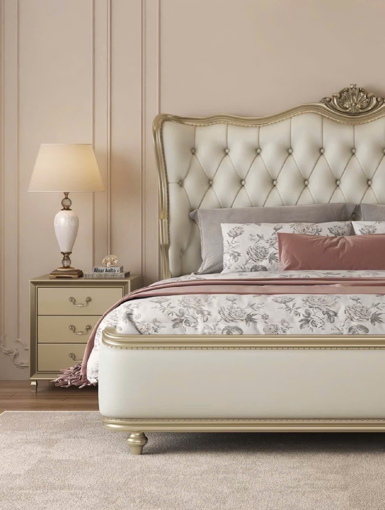  Giường Gỗ Bọc Nệm Versailles Phong Cách Pháp Rubies House 