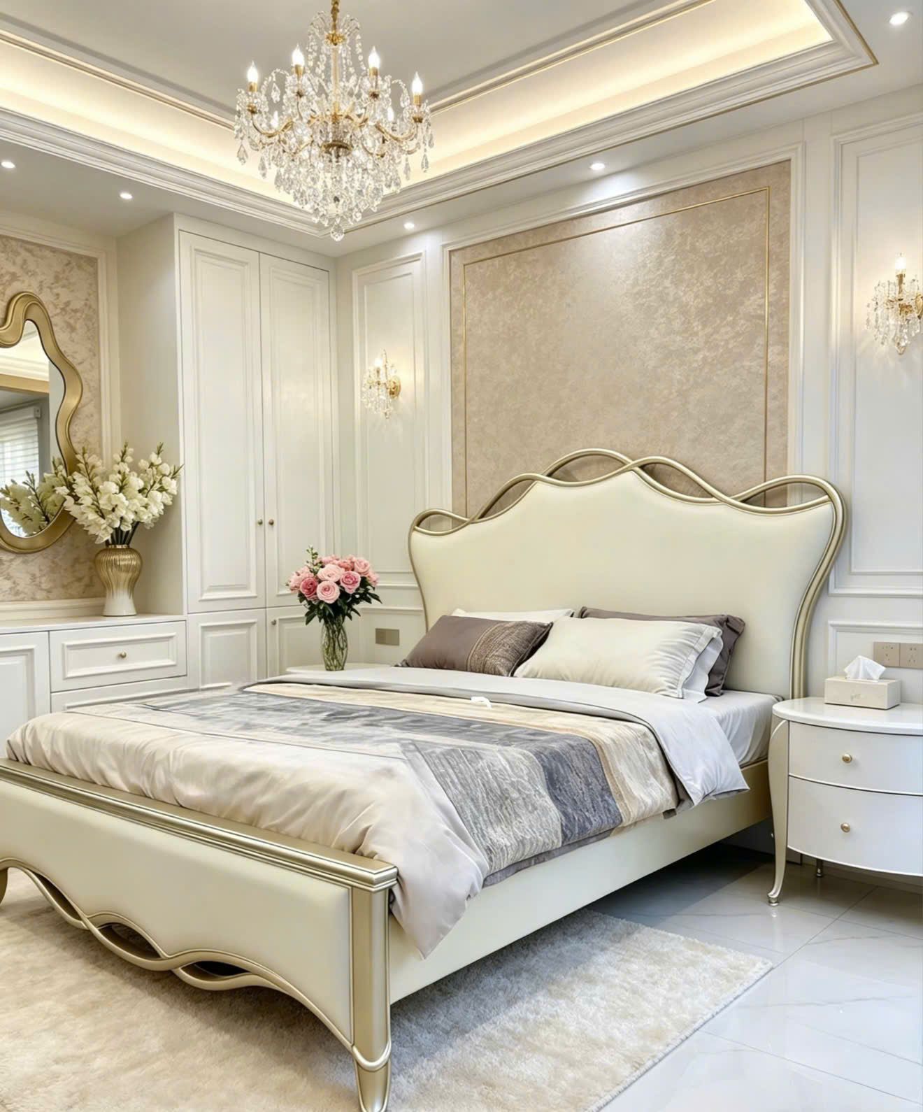  Giường Gỗ Bọc Nệm Rosalie Phong Cách Pháp Rubies House 