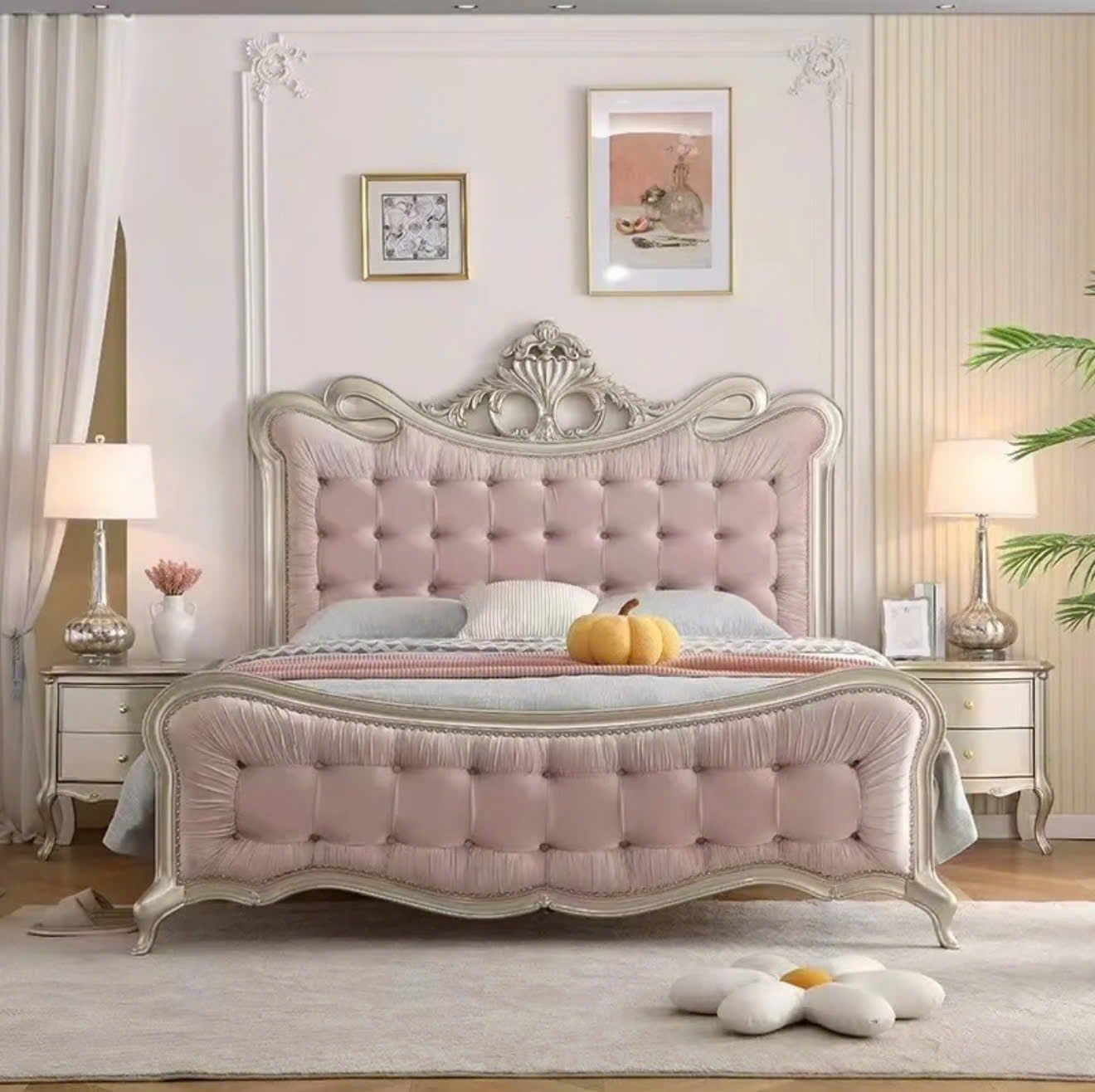  Giường Gỗ Bọc Nệm Camille Phong Cách Pháp Rubies House 