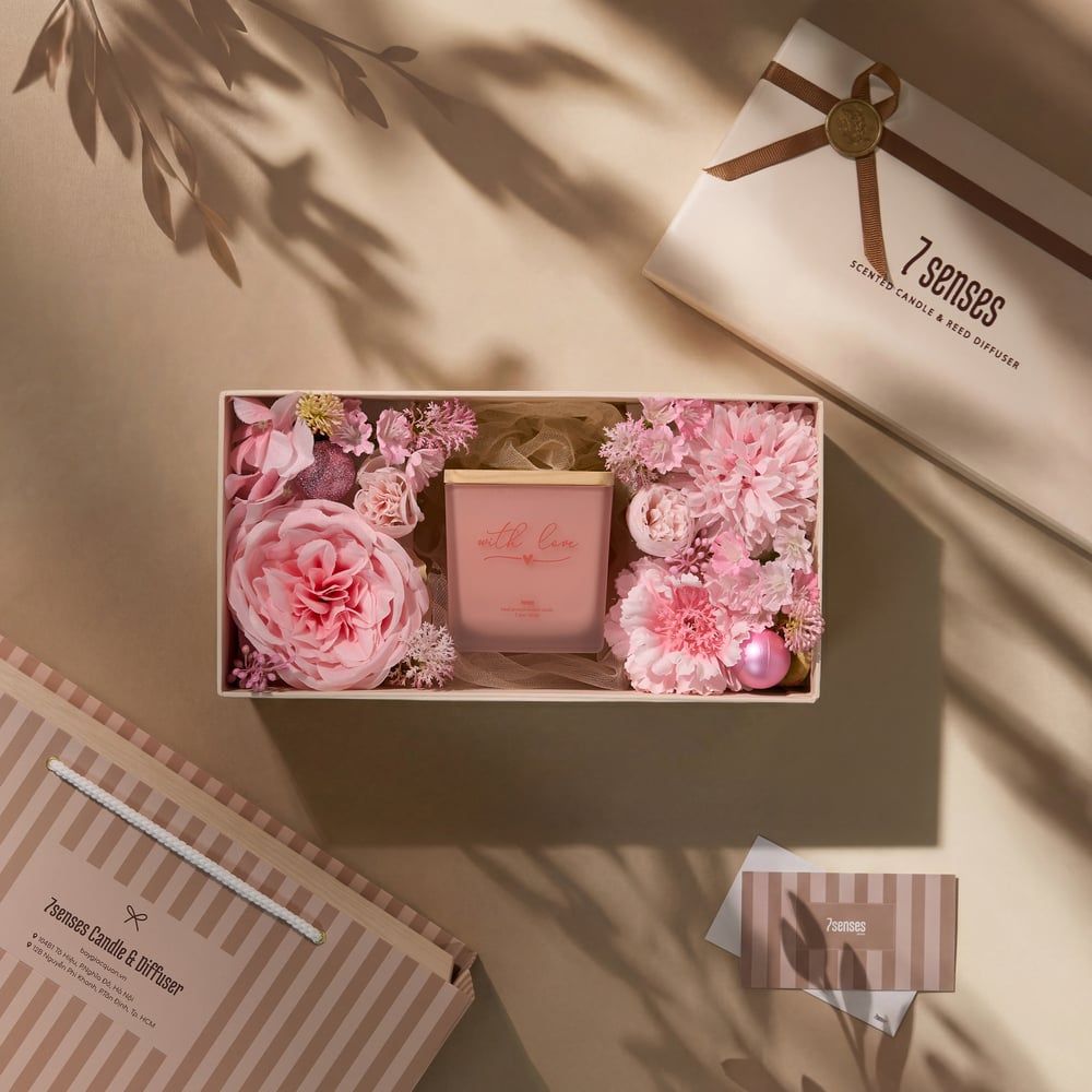  Set quà With Love - hương hoa hồng 
