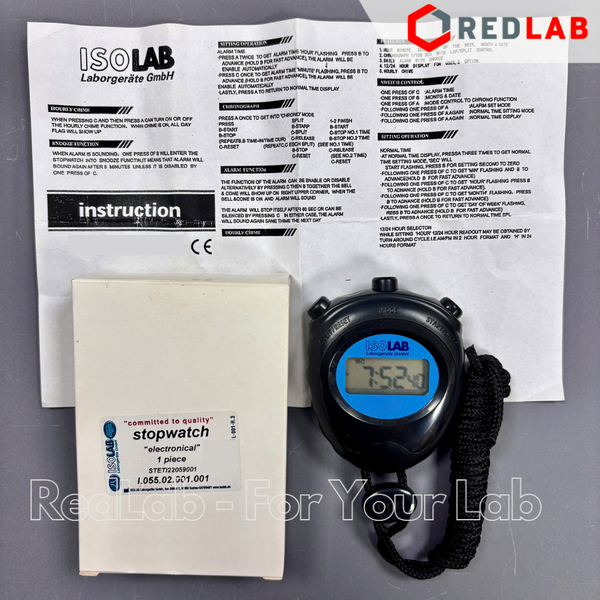 Đồng hồ bấm giây ISOLAB 055.02.001 với 3 chức năng, 63x76x20mm electronic stop watch, có VAT