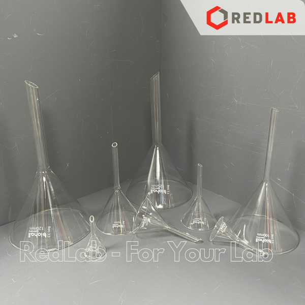 Phễu thuỷ tinh BIOHALL Class A Ø 25 35 50 55 65 70 75 100 120 125 150 mm, thuỷ tinh Boro 3.3, funnel thí nghiệm, có VAT