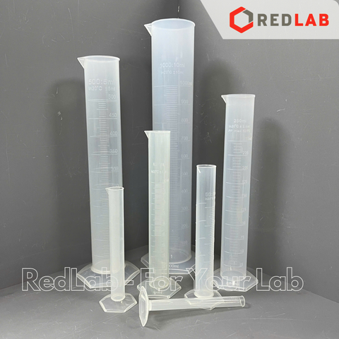 Ống đong nhựa PP vạch nổi trắng ONELAB 10 25 50 100 250 500 1000 2000 ml, đáy lục giác, chịu nhiệt, có VAT