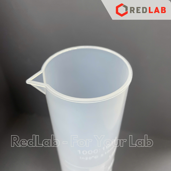 Ống đong nhựa PP vạch nổi trắng ONELAB 10 25 50 100 250 500 1000 2000 ml, đáy lục giác, chịu nhiệt, có VAT