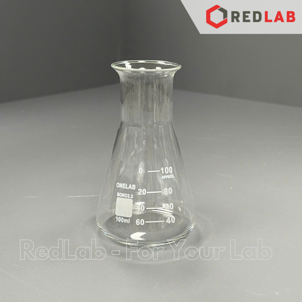 Bình tam giác miệng rộng ONELAB 50 100 250 500 1000 2000 3000 10000 ml, bình nón / erlen thuỷ tinh đựng mẫu thí nghiệm, có VAT