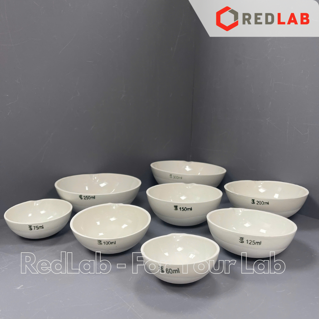 Bát sứ có mỏ ONELAB 60 75 100 125 150 200 250 300 ml, chịu nhiệt, dùng nung đốt mẫu thí nghiệm, có VAT