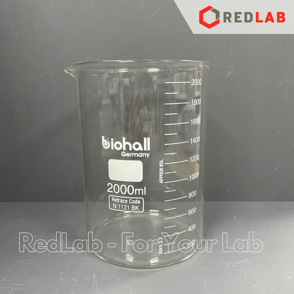Cốc đốt thuỷ tinh Thấp thành BIOHALL 5 10 25 50 100 150 200 250 400 500 600 800 1000 ml 2L 3L 5L 10L, beaker có mỏ chịu nhiệt, có VAT