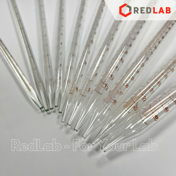Combo pipet chia vạch loại dài ONELAB kèm quả bóp silicon / cao su 1 van, 0.1 0.2 0.5 1 2 5 10 15 20 25 50 ml, có VAT