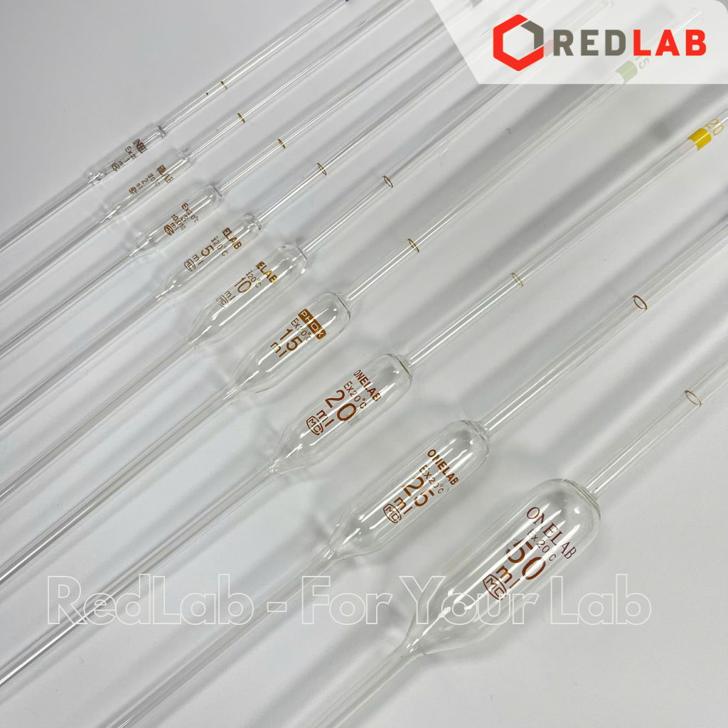 Pipet bầu 1 vạch ONELAB 1 2 3 5 10 20 25 50 ml, ống hút thủy tinh thí nghiệm, volumetric pipette, có VAT