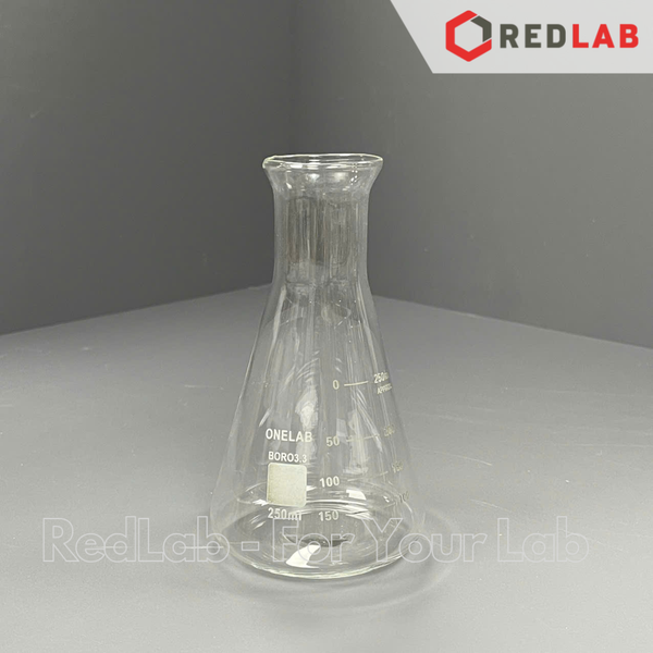 Bình tam giác miệng rộng ONELAB 50 100 250 500 1000 2000 3000 10000 ml, bình nón / erlen thuỷ tinh đựng mẫu thí nghiệm, có VAT