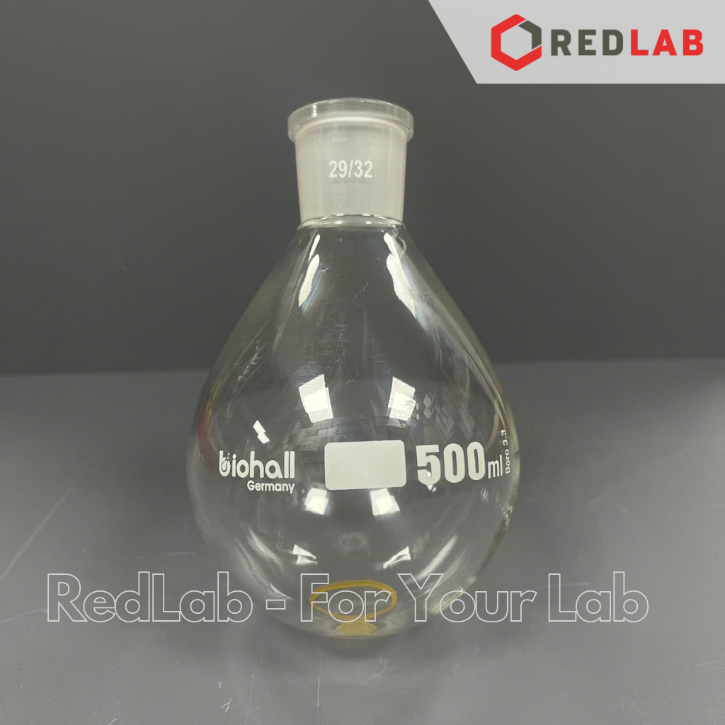 Bình cô quay đáy tròn BIOHALL 50 100 250 500 1000 2000 ml cổ nhám 29/32, thủy tinh boro 3.3, mark trắng, có VAT