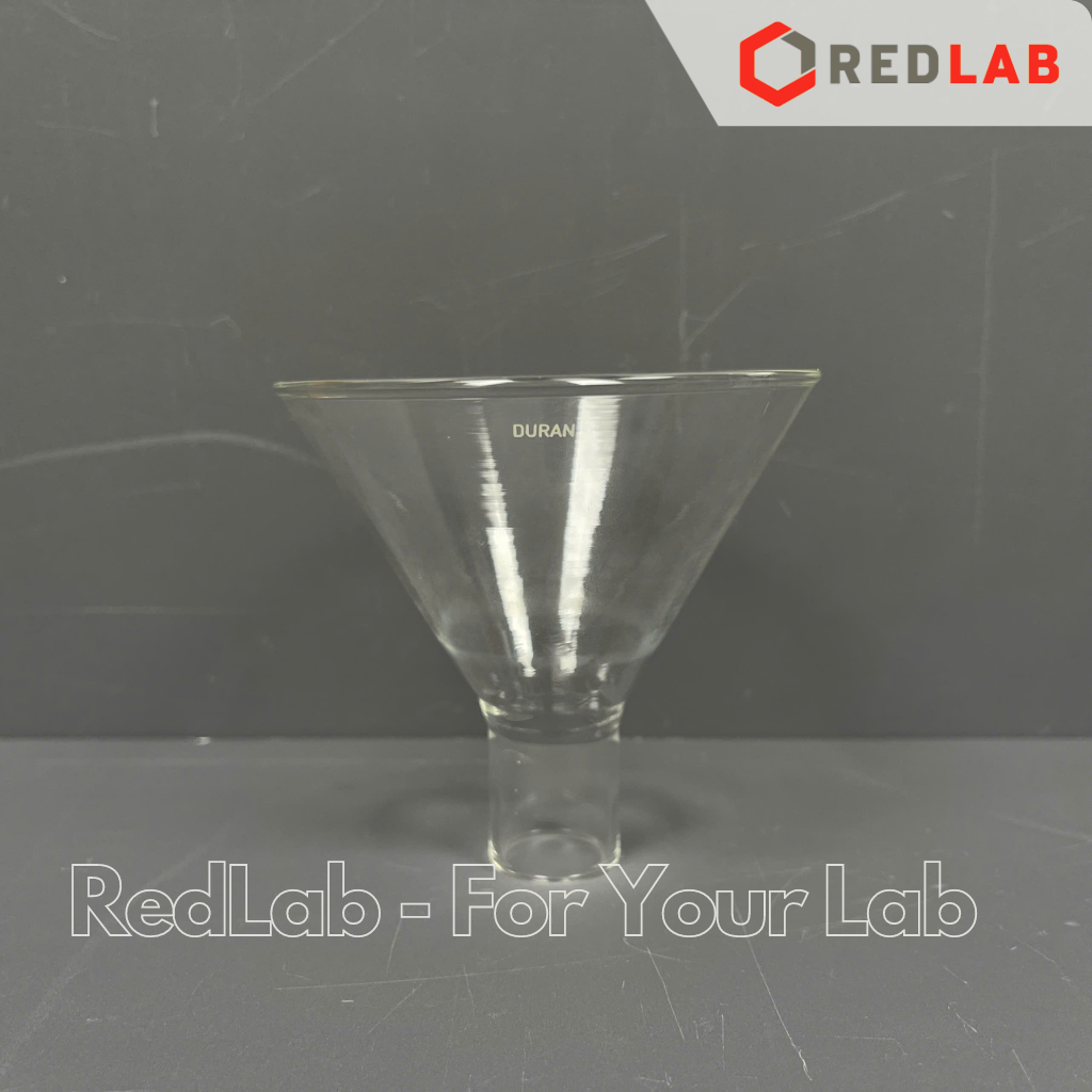 Phễu thủy tinh lọc bột dạng cuống ngắn DURAN Class A 55 70 80 100 120 160 mm, Powder Funnel, có VAT