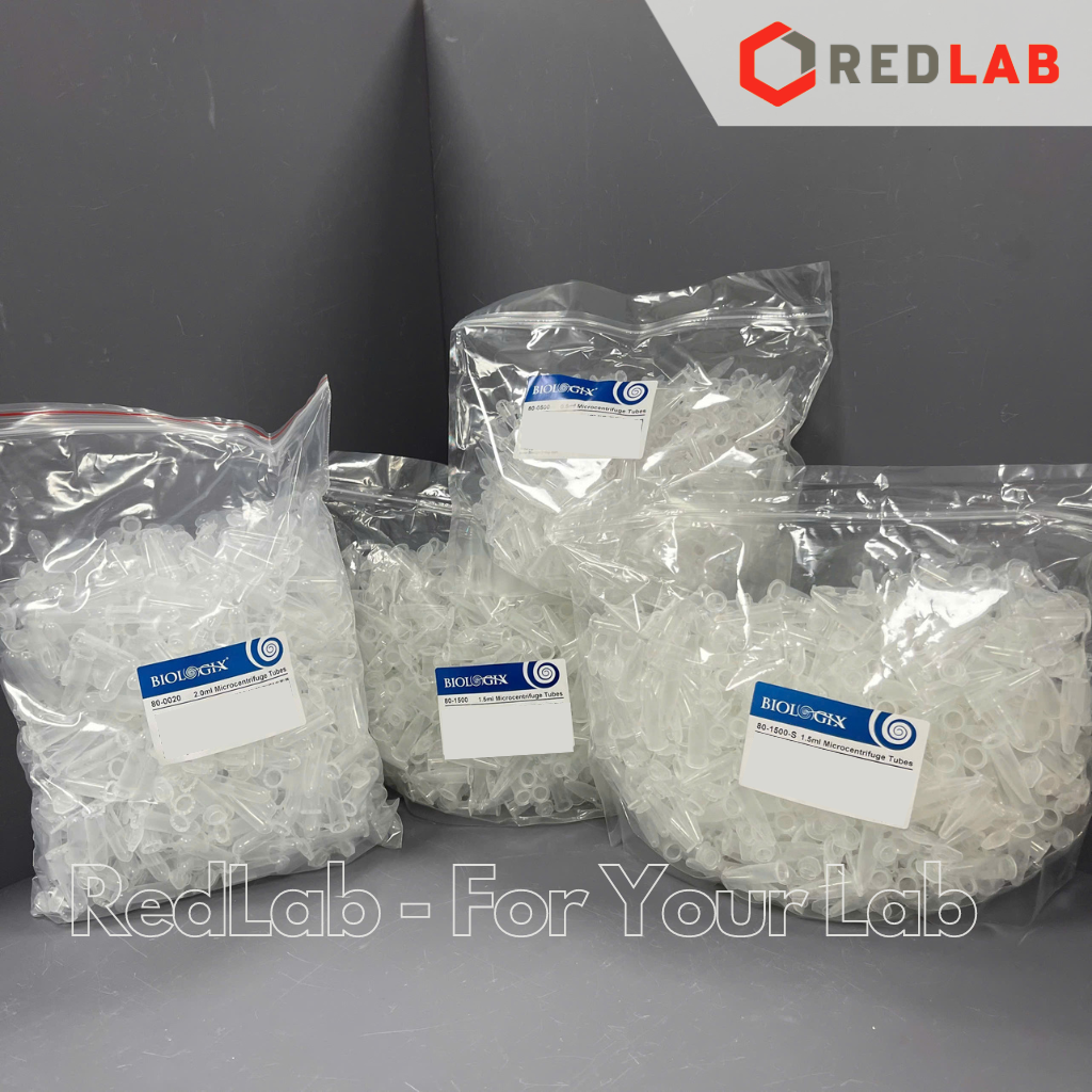 [Gói 500 cái] Ống ly tâm dạng Eppendorf 0.5 1.5 2 ml BIOLOGIX 80-0500 80-1500 80-0020, nhựa PP, có thể hấp autoclave, có VAT
