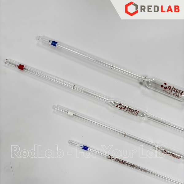 Pipet bầu 1 vạch DURAN Class AS 1 2 5 10 20 25 50 ml, ống hút thủy tinh chính xác thí nghiệm, có VAT