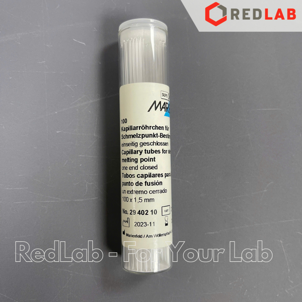 Ống mao quản đo điểm nóng chảy MARIENFELD Đức 1 đầu kín 1 đầu hở, nhiều kích thước (hộp 100 cái) có VAT