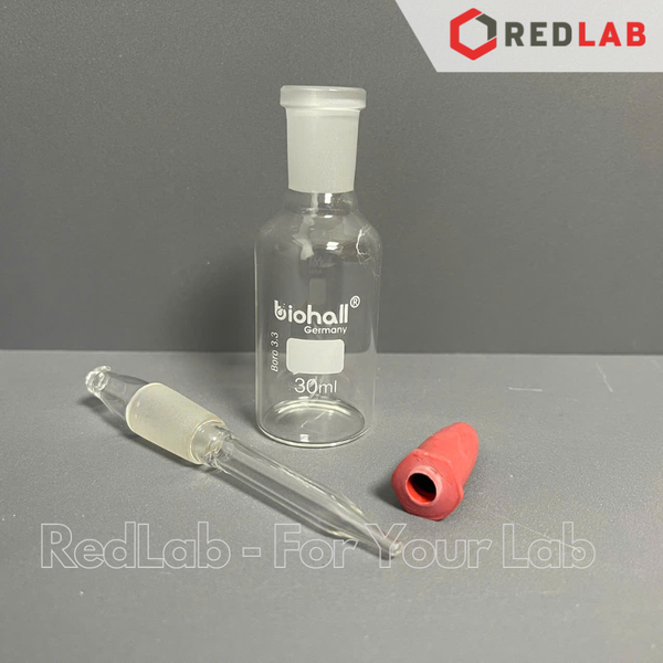 Chai nhỏ giọt trắng BIOHALL 30 60 125 250 ml, thuỷ tinh boro 3.3, quả bóp cao su hồng, có VAT