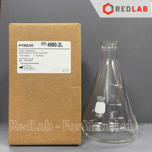 Bình tam giác cổ hẹp PYREX Class A  50 125 250 300 500 ml 1L 2L 4L Erlen, ASTM thuỷ tinh Borosilicate, có VAT
