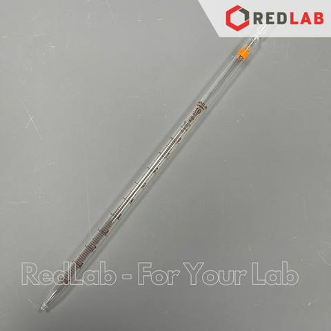 Pipet thẳng vạch nâu WERTLAB Class AS 1 2 5 10 20 25 ml, zero trên đỉnh, ống hút thủy tinh kẻ vạch thí nghiệm, có VAT