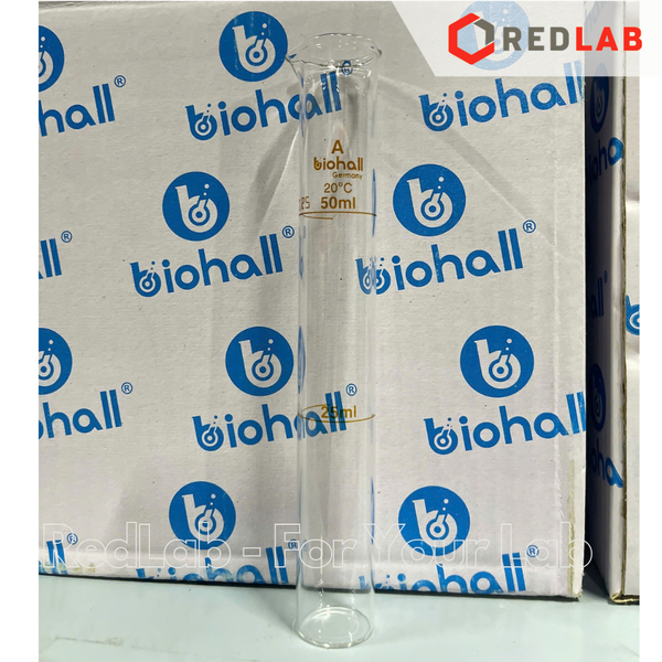 Ống so màu nessler BIOHALL 50ml 100ml, Class A, vạch nâu, có mỏ, không nắp, có VAT