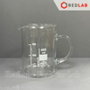 Cốc thuỷ tinh có tay cầm SIMAX 250 400 600 1000 ml, cốc đốt có quai có mỏ, chia vạch trắng, có VAT