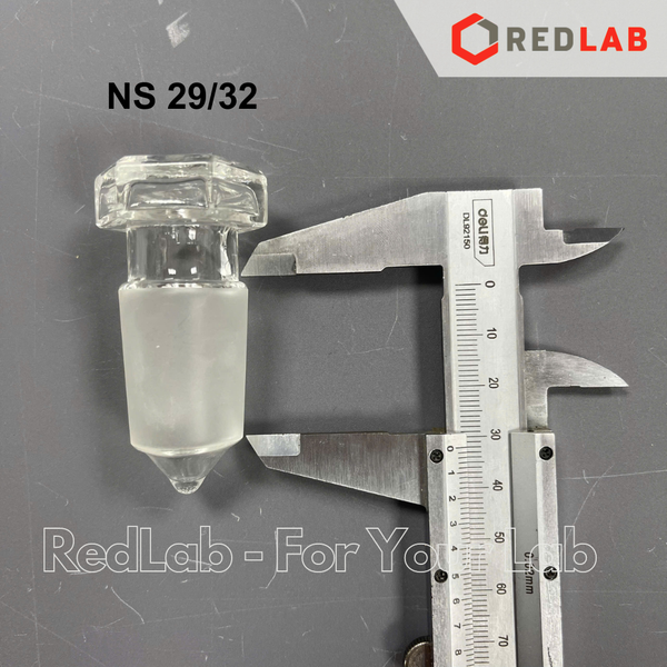 Nút thủy tinh nhám lục giác BIOHALL 10/19 14/23 19/26 24/29 29/32 34/35, dùng đậy tam giác, bình cầu thí nghiệm, có VAT