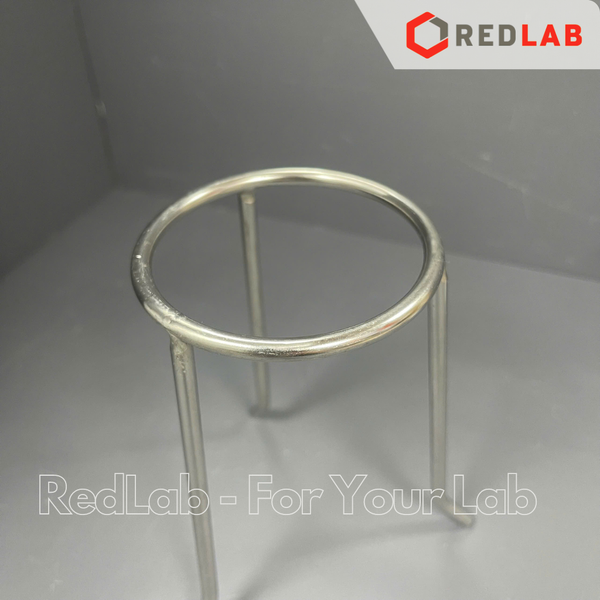 Kiềng nung 3 chân inox Ø 10cm cao 13cm, dùng đun với ngọn lửa đèn cồn trong thí nghiệm, trường học, có VAT