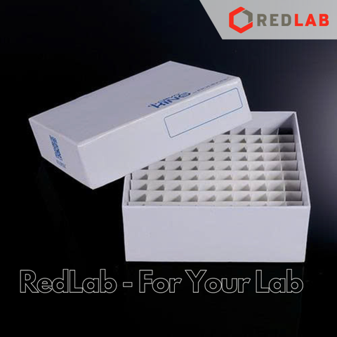 Hộp trữ lạnh Cardboard 81 vị trí cho ống 0.5ml đến 2ml BIOLOGIX 90-2281 phủ nhựa chịu nước, chịu -196 đến 121ºC, có VAT