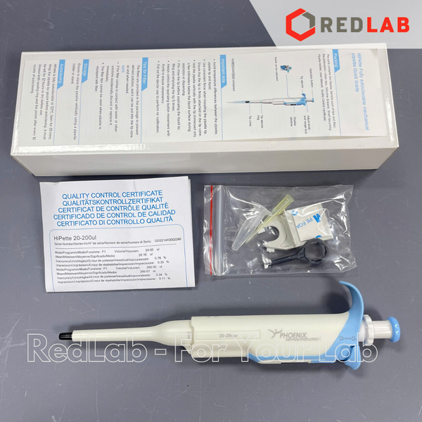 Micropipet đơn kênh có khoá lock PHOENIX 0.1-2 0.5-10 2-20 10-100 20-200 30-300 ul 0.1-1 0.5-5 1-10ml, có VAT