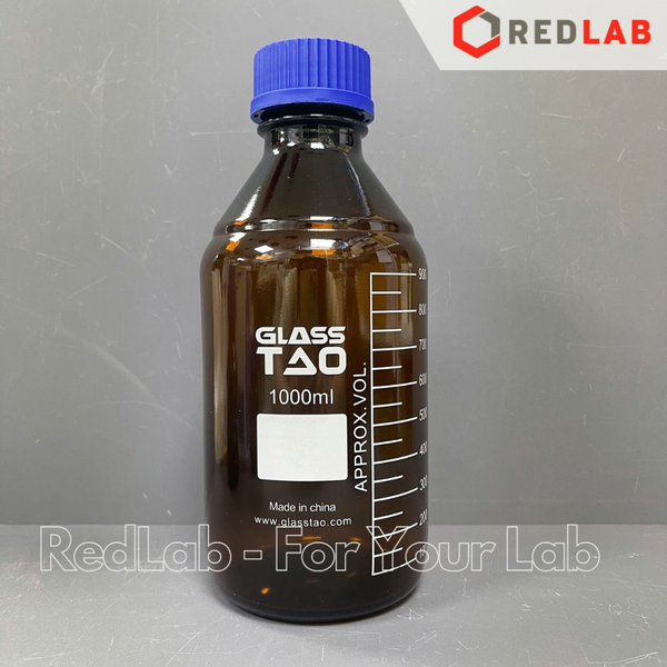 Chai trung tính nâu nắp vặn xanh GlassTAO 50 100 250 500 1000 2000 ml, đựng mẫu thí nghiệm kị sáng, có VAT