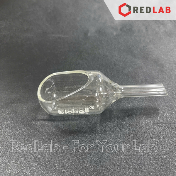 Thìa cân thủy tinh BIOHALL 3 6 10 ml (weighing scoops with open tubular arm) thủy tinh boro 3.3, có VAT