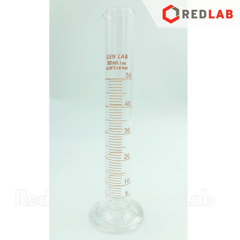 Ống đong thủy tinh GENLAB 10 25 50 100 250 500 1000 2000 ml đáy tròn, chia vạch nâu, đong mẫu thí nghiệm, có VAT