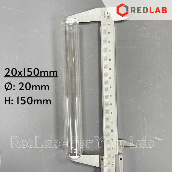 Ống nghiệm không vành (in logo) DURAN 12x100 16x130 16x160 18x180 20x150 20x180 25x150 mm, thủy tinh soda-lime, có VAT