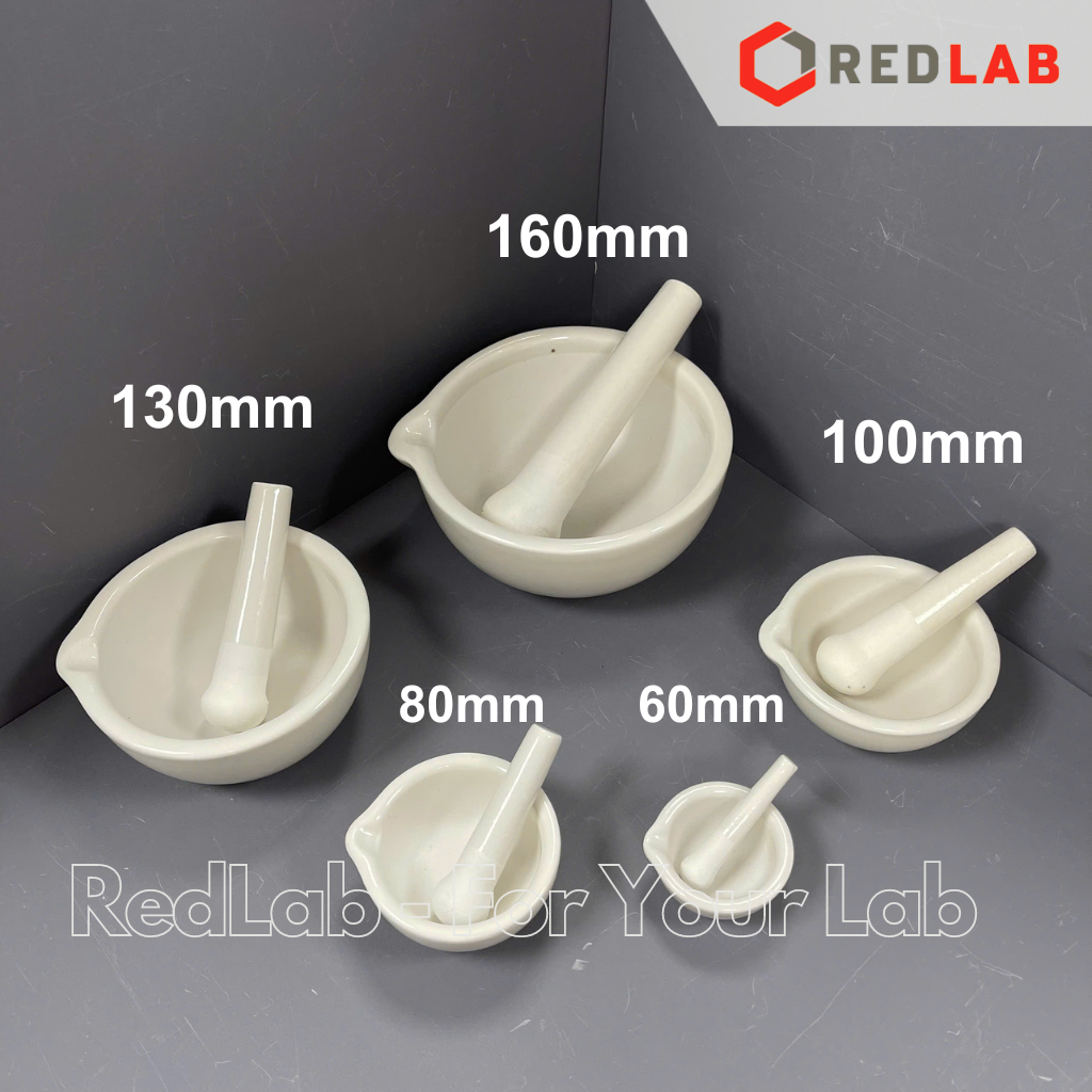 Bộ cối chày sứ ONELAB Ø 60 80 100 130 160 216 305 356 mm, dùng nghiền mẫu thí nghiệm, có VAT