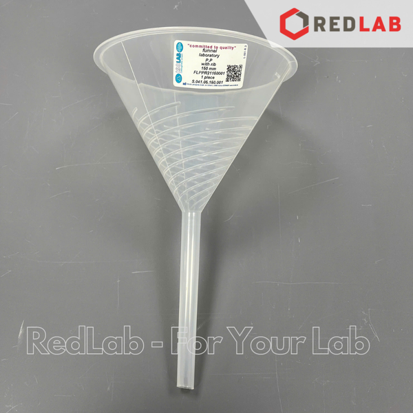Phễu nhựa PP có gân ISOLAB Ø 40 60 80 100 120 150 mm, plastic ribbed funnel, có VAT