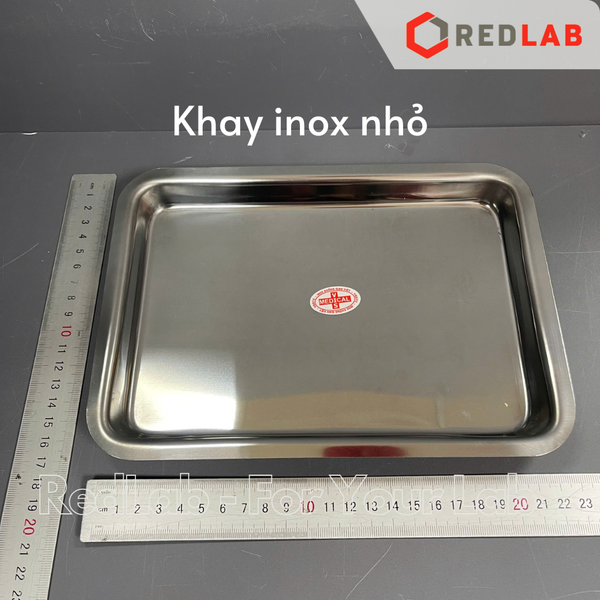 Khay inox chữ nhật 17x22x2cm, 22x32x2cm, khây đựng dụng cụ thí nghiệm, có VAT