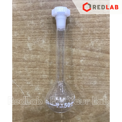 Bình định mức trắng nút nhựa GENLAB 5 10 20 25 50 100 200 250 500 1000 2000 ml, dùng định mức mẫu thí nghiệm, có VAT