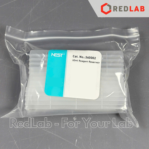 [25 cái] Đĩa V 60ml đựng mẫu cho Micropipet 8 và 12 kênh, có nắp đậy NEST 360002, nhựa PP, non-sterile, có VAT