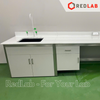 Bàn thí nghiệm có chậu rửa 3000x700x800mm (DxRxC), mặt bàn đá trắng sứ, khung inox, có VAT