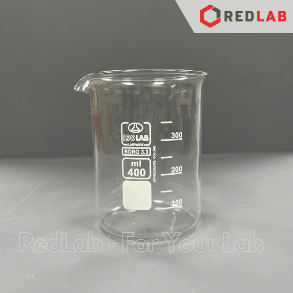 Cốc thủy tinh thấp thành ISOLAB 10 25 50 100 150 250 400 600 ml 1L 2L 5L, beaker - cốc đốt chịu nhiệt boro 3.3, có VAT