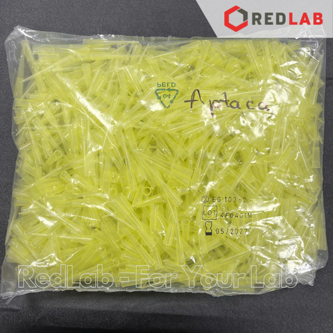 [Gói 1000 cái] Microtips (đầu típ - côn) vàng 200ul không khía Aptaca - Ý 1202/G, nhựa PP, có VAT
