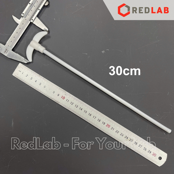 Cánh khuấy Teflon ĐK 7mm dài 30cm 35cm 40cm 50cm DINLAB, đũa khuấy dung dịch, trộn mẫu thí nghiệm dùng cho máy khuấy cơ, có VAT