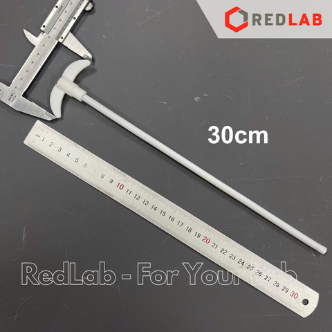 Cánh khuấy Teflon ĐK 7mm dài 30cm 35cm 40cm 50cm DINLAB, đũa khuấy dung dịch, trộn mẫu thí nghiệm dùng cho máy khuấy cơ, có VAT