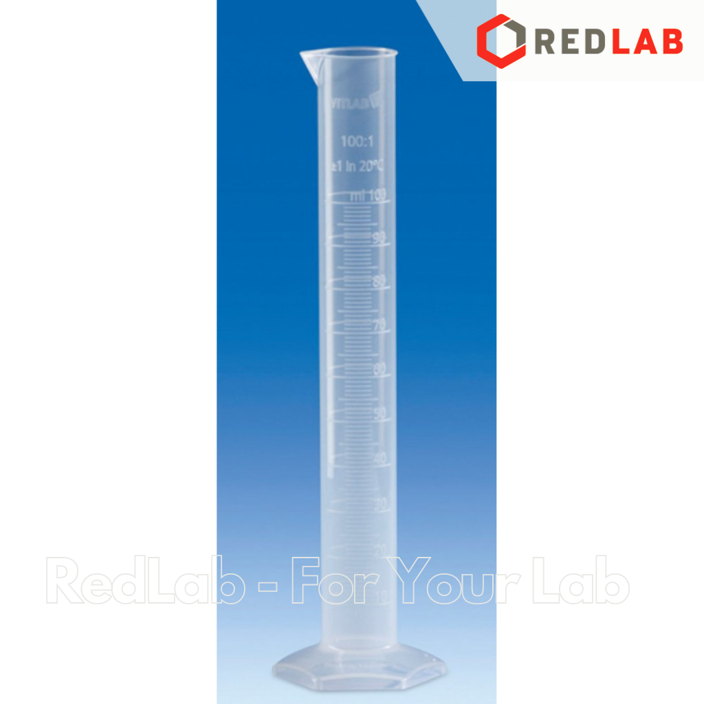 Ống đong nhựa PP, vạch nổi VITLAB Class B 10 25 50 100 250 500 1000 2000 ml, có VAT