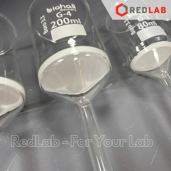 Phễu lọc xốp BIOHALL Class A 35 80 200 500 1000 ml, Porosity G3 / G4, thủy tinh boro 3.3, có VAT