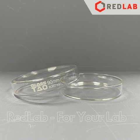 Đĩa petri trắng GlassTAO 90x15mm 100x15mm (gồm đĩa và nắp) dùng cho thí nghiệm vi sinh, có VAT
