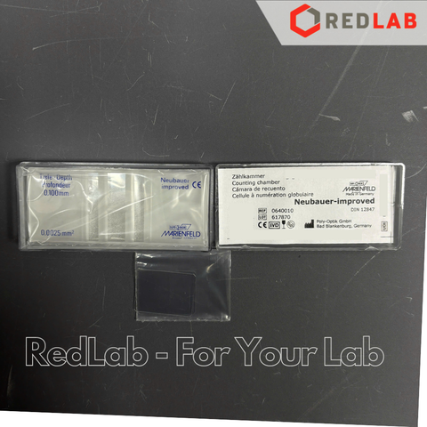 Buồng đếm tế bào thủy tinh Neubauer improved (cải tiến) Không tráng bạc (dark lines) MARIENFELD 0640010, có VAT